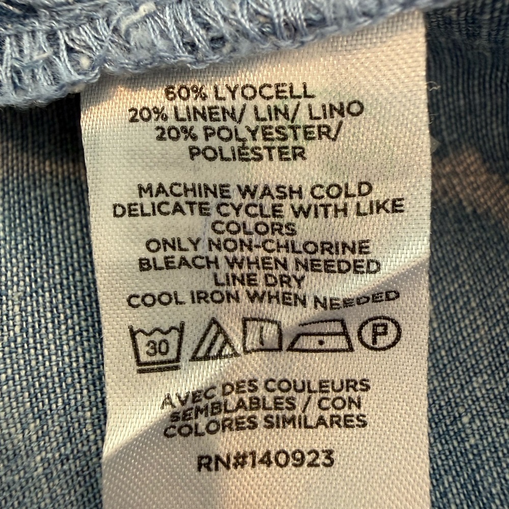 LOFT Denim/Chambray Dolman Henley Top. - Picture 5 of 5